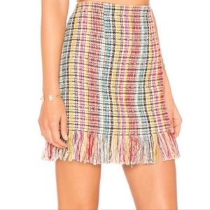 Revolve House of Harlow fringe skirt